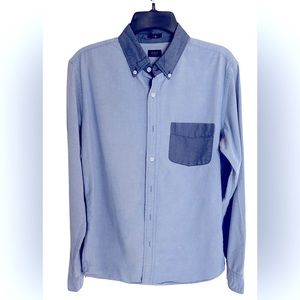 J.Crew Mens Slim Blue Oxford Two-tone Shirt Size M